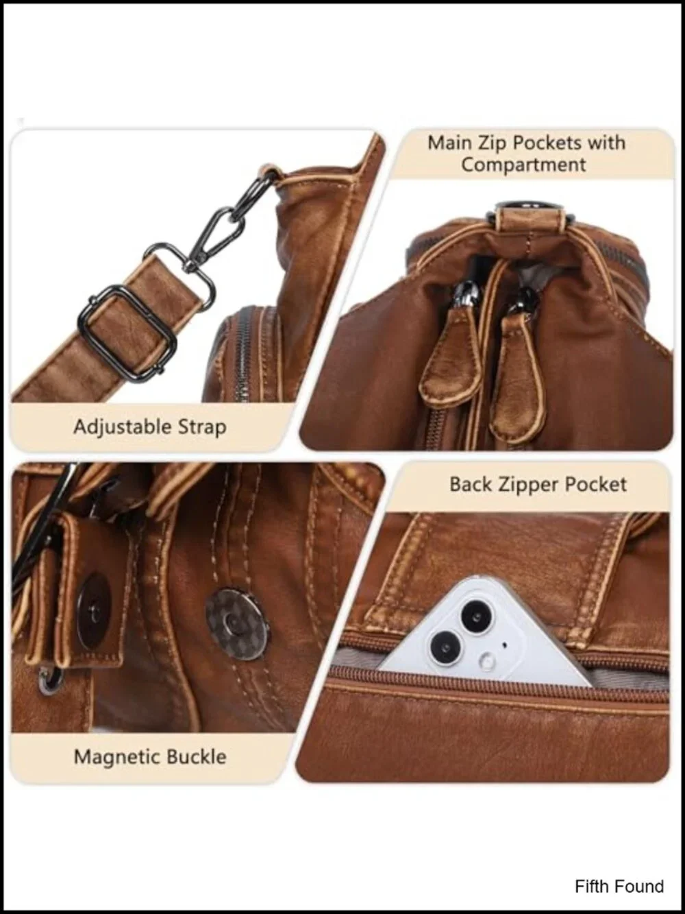 Vegan Leather Hobo Shoulder Bag Roomy Tote Handbag Crossbody